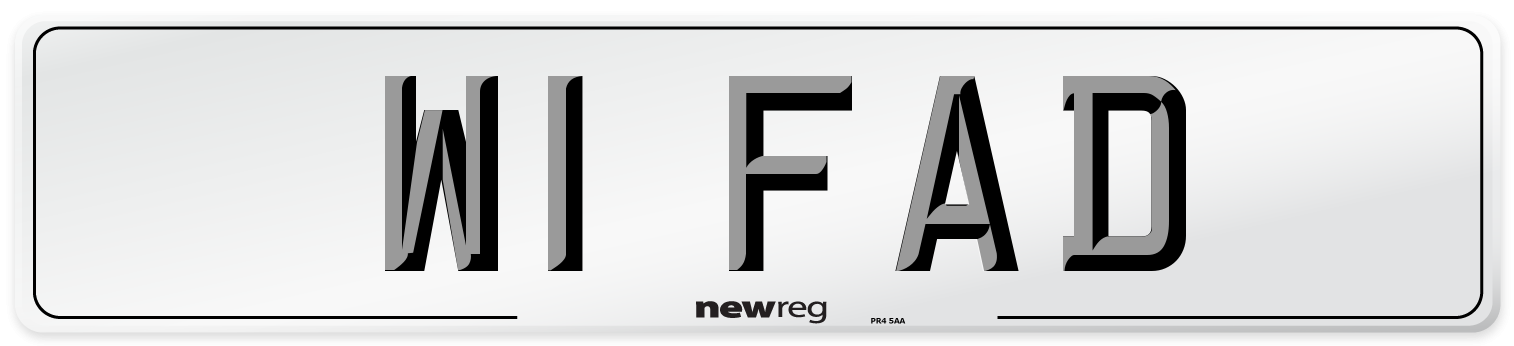 W1 FAD Number Plate from New Reg